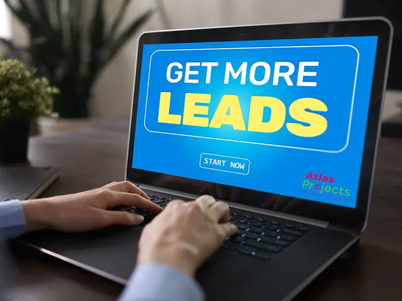 Lead generation start button on screen. Digital marketing and business strategy concept.