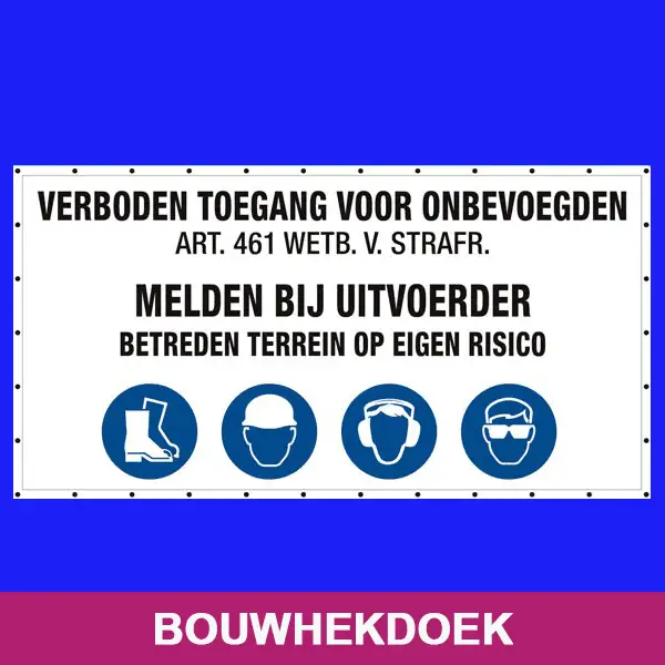 Bouwhekdoek Atlas reclame