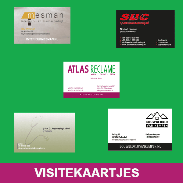 Atlas Reclame Visitekaartjes Atlas Reclame Visitekaartjes